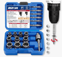 Set extractor RIZOM para tuercas y tornillos dañados, 18 piezas con adaptador incluido